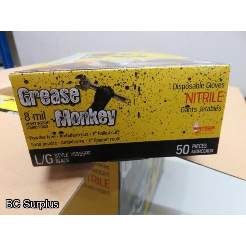 Q-105: Grease Monkey HD 8 mil Disposable Nitrile Gloves – L