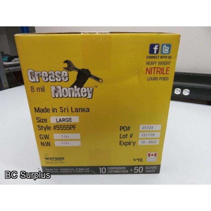 Q-210: Grease Monkey HD 8 mil Disposable Nitrile Gloves – L