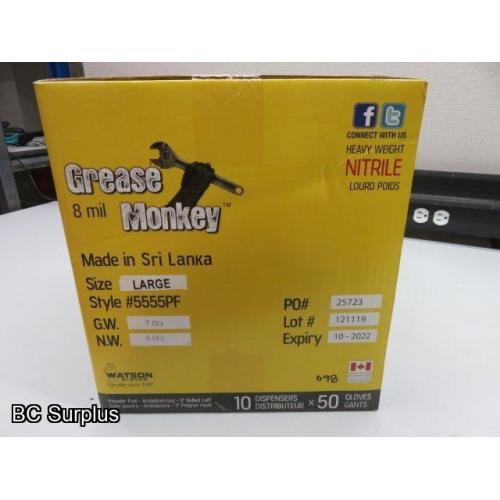 Q-107: Grease Monkey HD 8 mil Disposable Nitrile Gloves – L