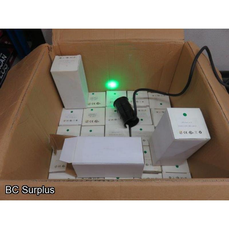 Q-349: Inground 12V LED Lights – Green – 27 Items