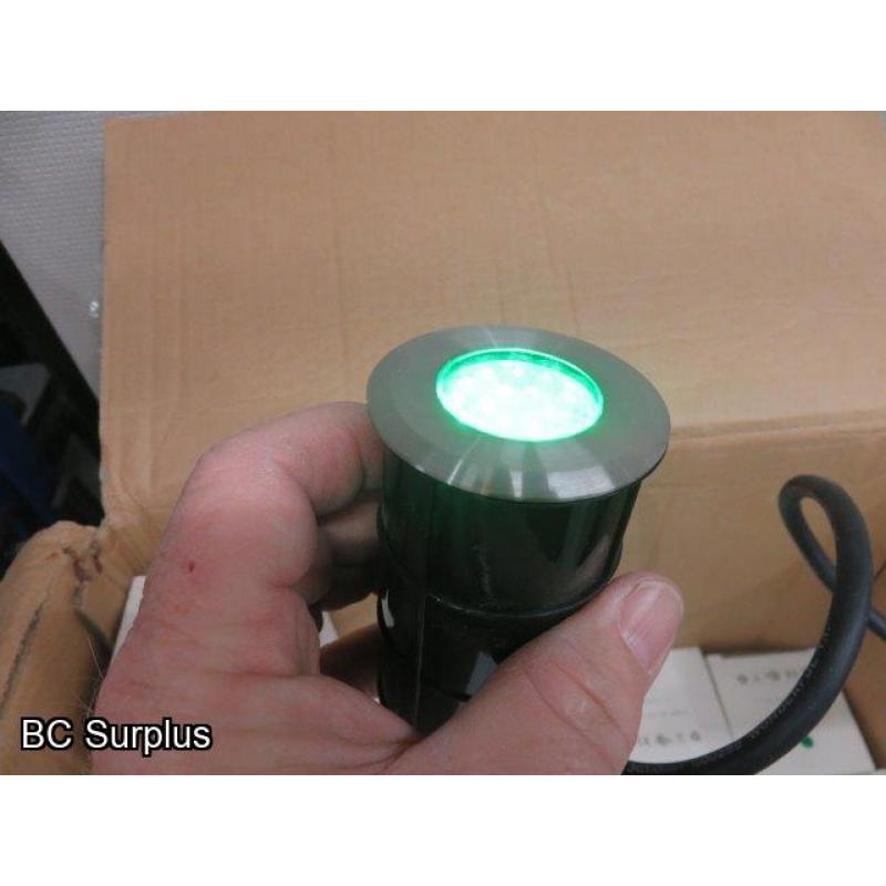 Q-349: Inground 12V LED Lights – Green – 27 Items