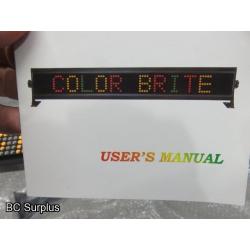 Q-352: Colour-Brite Moving Message Display – Unused – Coloured