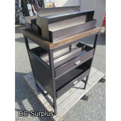 Q-413: Double-Sided Retail Display – 4 Drawer