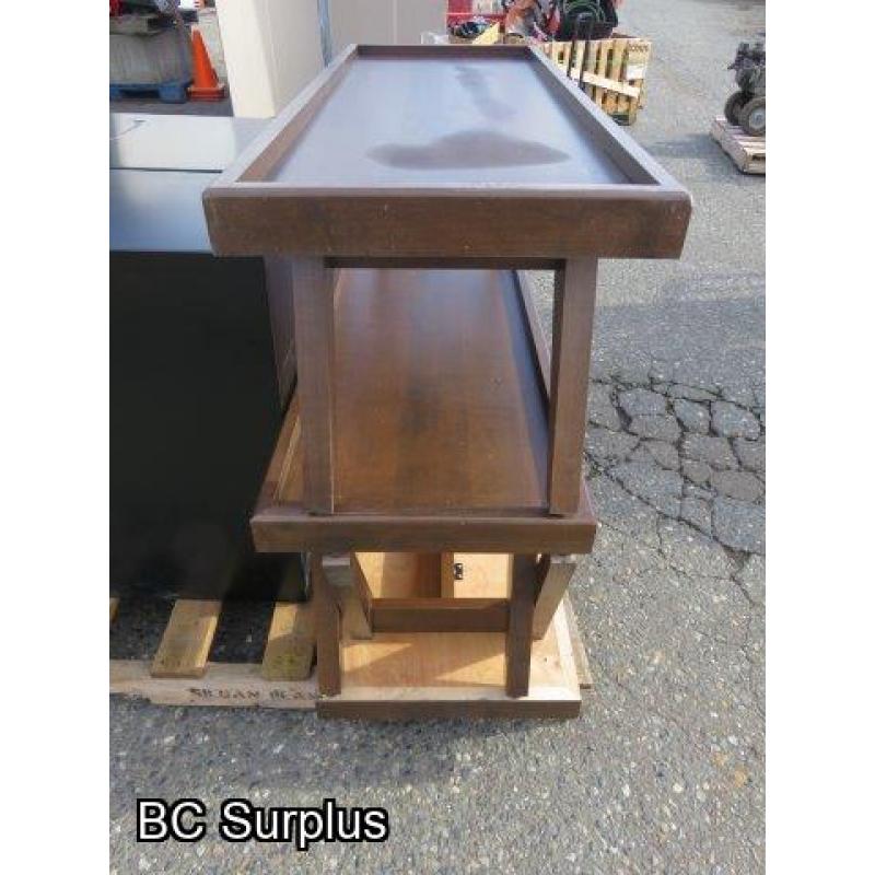 Q-417: Solid Wood Display Tables – 3 Items