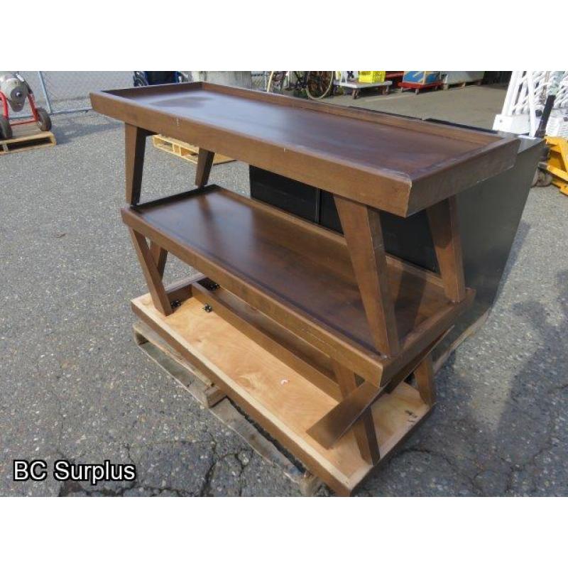 Q-417: Solid Wood Display Tables – 3 Items