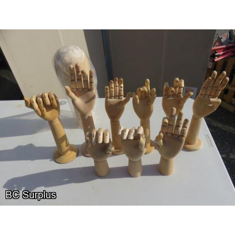 Q-421: Wooden Hands & Head – 10 Items