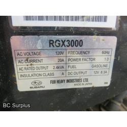 Q-439: Subaru RGX3000 Portable Generator – 71 Hrs