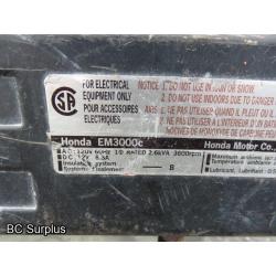 Q-441: Honda EM3000C Portable Generator