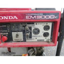 Q-442: Honda EM3000C Portable Generator