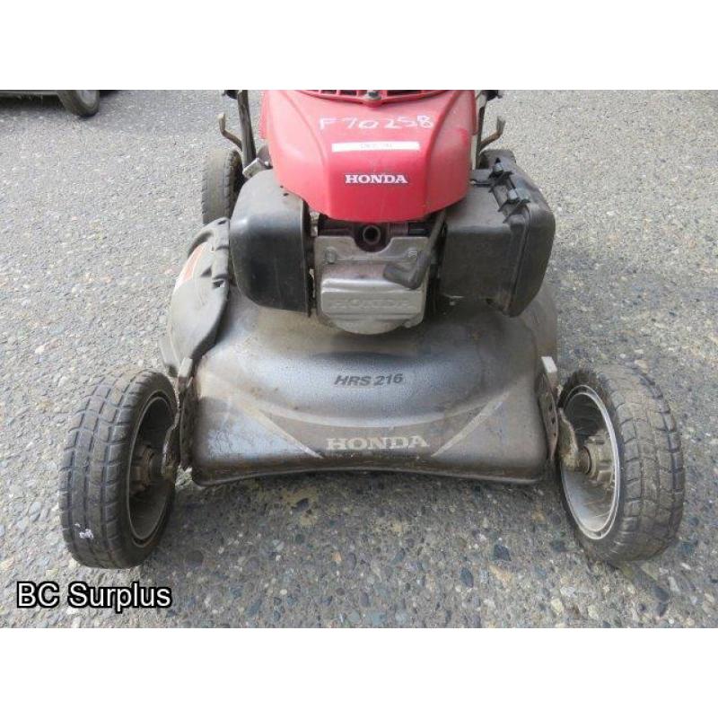 Q-450: Honda HRS216 Push Mower