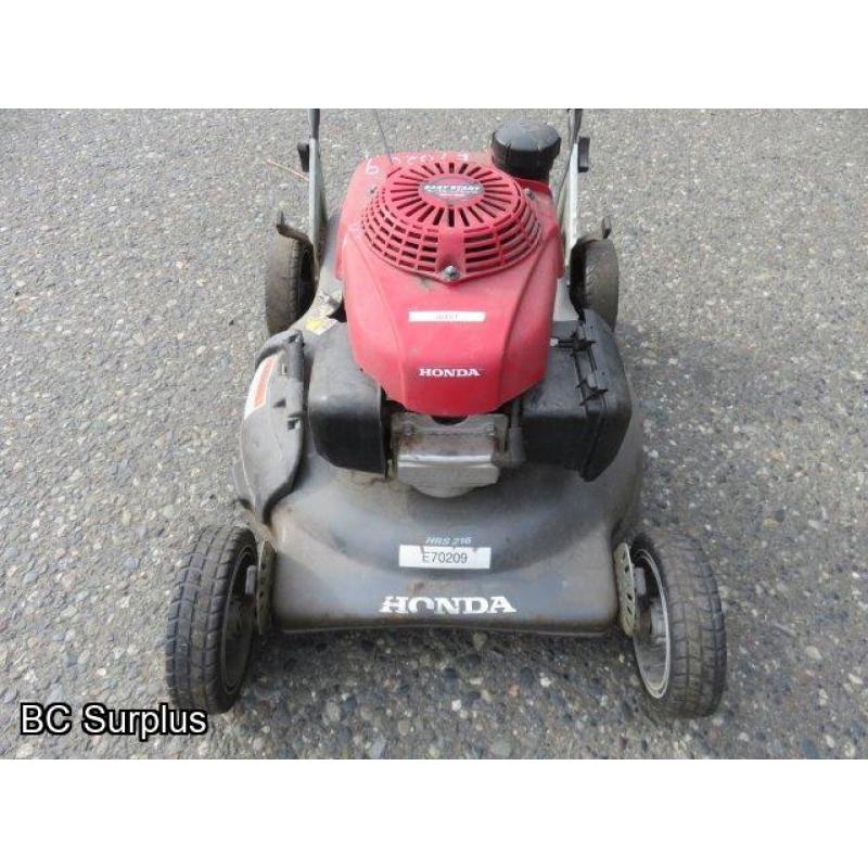 Q-451: Honda HRS216 Push Mower