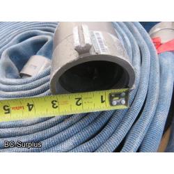 Q-454: Fire Hose – 2.5 Inch – 4 Used Lengths – 50 Ft Each – Blue