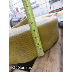 Q-459: Fire Hose – 2.5 Inch – 4 Used Lengths – 50 Ft Each – Yellow