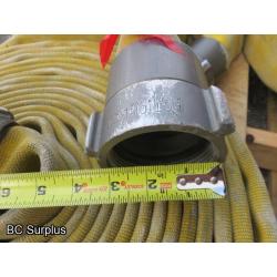 Q-459: Fire Hose – 2.5 Inch – 4 Used Lengths – 50 Ft Each – Yellow