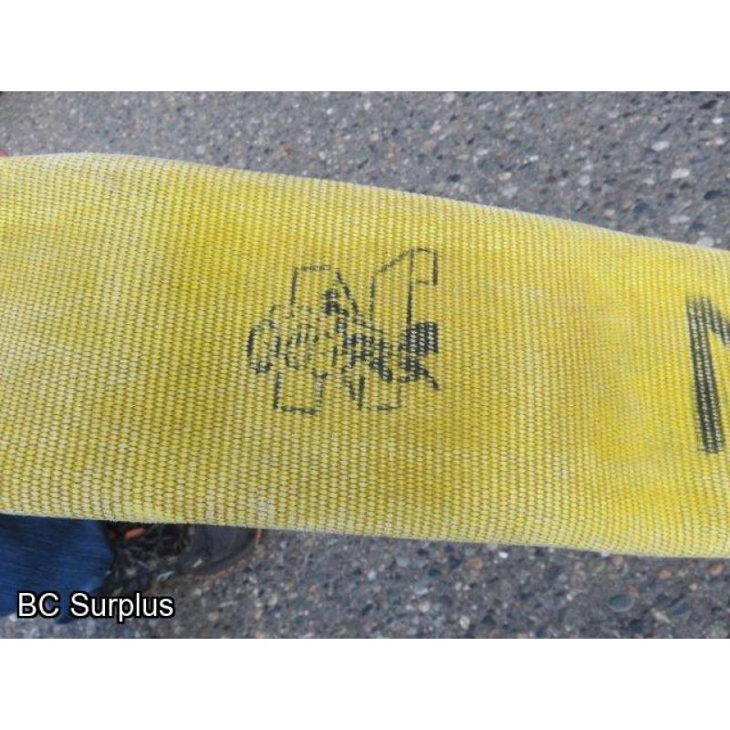 Q-458: Fire Hose – 2.5 Inch – 4 Used Lengths – 50 Ft Each – Yellow