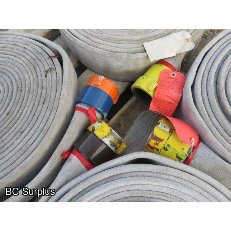 Q-460: Fire Hose – 2.5 Inch – 4 Used Lengths – 50 Ft Each – White