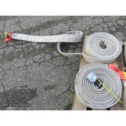 Q-460: Fire Hose – 2.5 Inch – 4 Used Lengths – 50 Ft Each – White