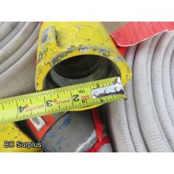 Q-461: Fire Hose – Mixed – 4 Used Lengths – 50 Ft Each – White