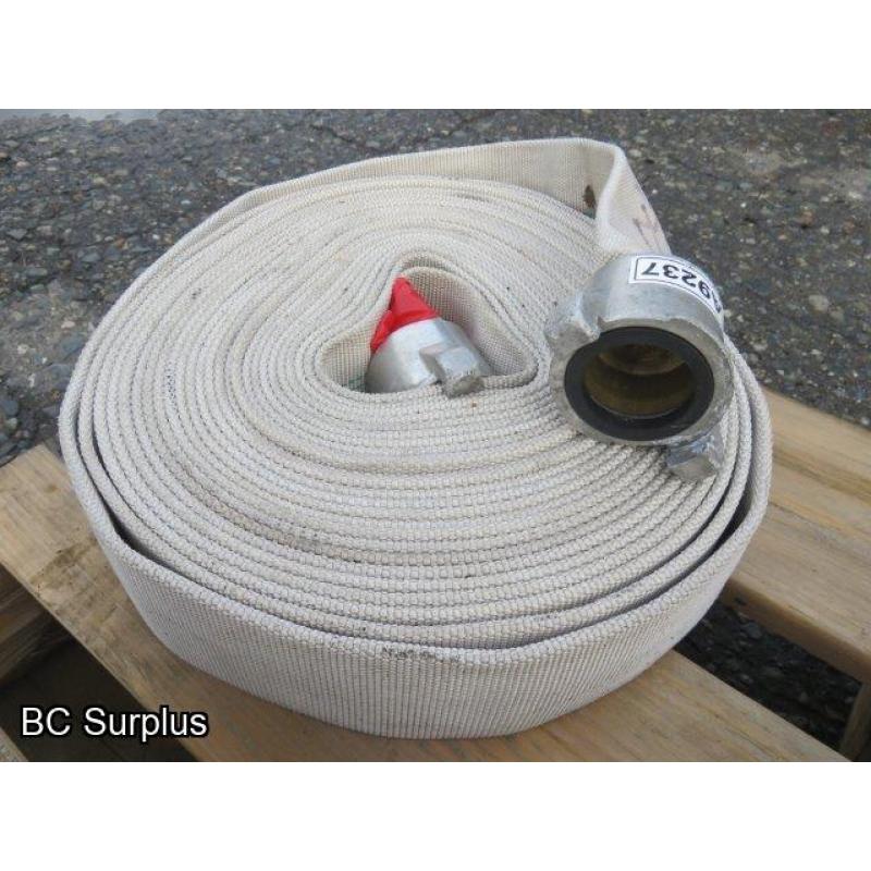 Q-461: Fire Hose – Mixed – 4 Used Lengths – 50 Ft Each – White