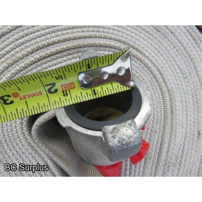 Q-461: Fire Hose – Mixed – 4 Used Lengths – 50 Ft Each – White