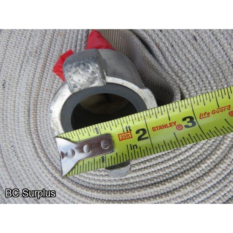 Q-461: Fire Hose – Mixed – 4 Used Lengths – 50 Ft Each – White