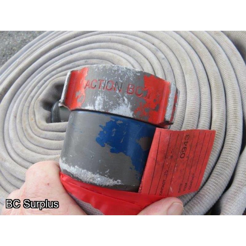 Q-461: Fire Hose – Mixed – 4 Used Lengths – 50 Ft Each – White