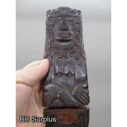 Q-497: Wood Carvings & Wall Clock – 1 Lot