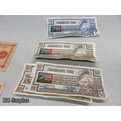 Q-509: Foreign Currency & Canadian Tire Money – 1 Lot