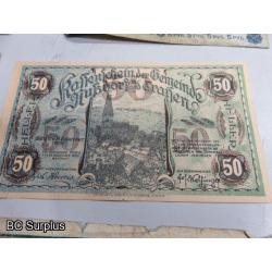 Q-509: Foreign Currency & Canadian Tire Money – 1 Lot