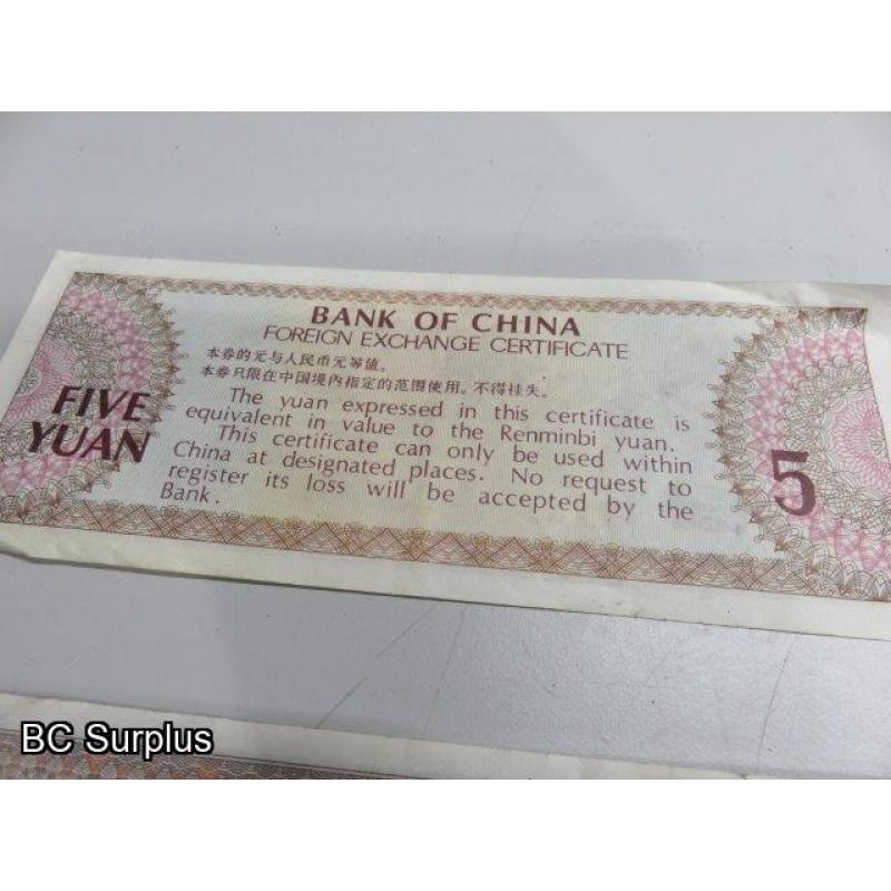 Q-509: Foreign Currency & Canadian Tire Money – 1 Lot