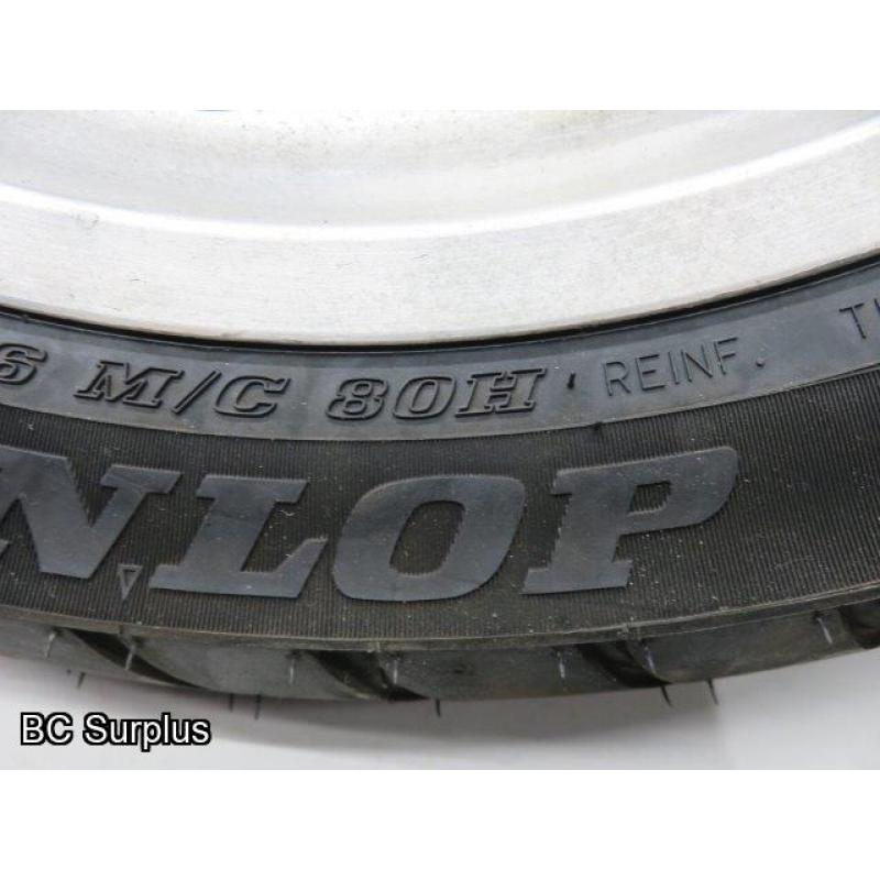 Q-520: Dunlop 180/60R16 Motorcycle Tire on Honda Rim & Parts