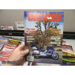 Q-521: Vintage Wing World Magazines & Stickers – 1 Lot