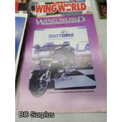 Q-521: Vintage Wing World Magazines & Stickers – 1 Lot