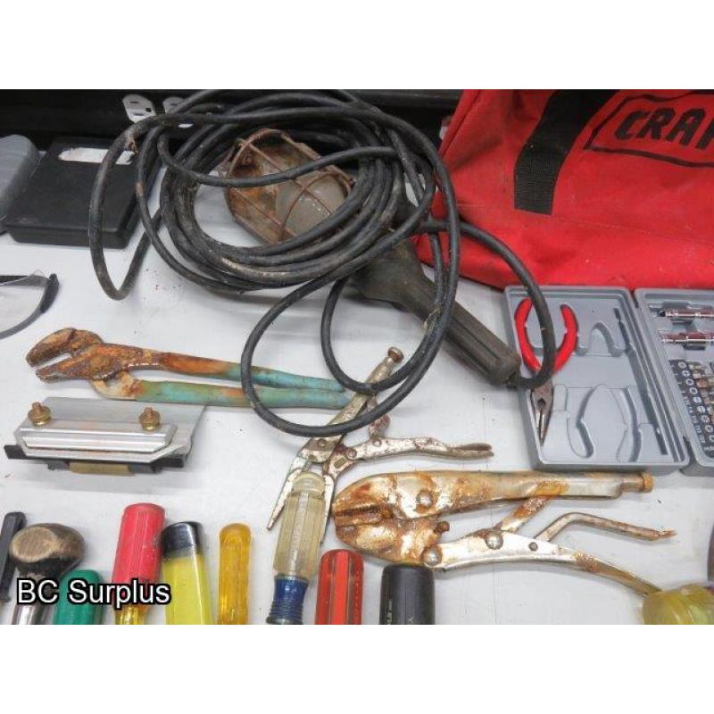 Q-530: Hand Tools; Sockets; Trouble Light – 1 Lot