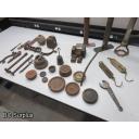 Q-531: Antique Hand Pumps; Scale Weights & Tools – 1 Lot