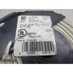 Q-544: Copper 10AWG Single Conductor Elec Wire – 500 ft Reel – Wh