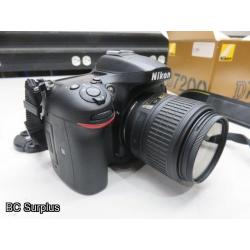 Q-558: Nikon D7200 Digital Camera; 24.2 Mega Pixel with Charger