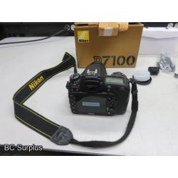 Q-561: Nikon D7100 Digital Camera; 24.2 Mega Pixel with Charger