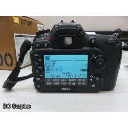 Q-562: Nikon D7100 Digital Camera; NO Charger – NO Battery