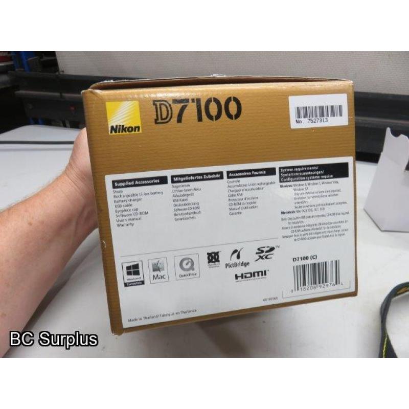 Q-562: Nikon D7100 Digital Camera; NO Charger – NO Battery