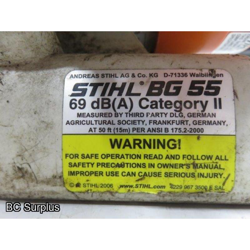 Q-552: Stihl BG55 Handheld Gas Powered Blower