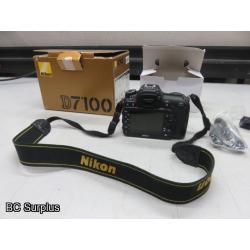 Q-564: Nikon D7100 Digital Camera Body with Battery but NO Charger