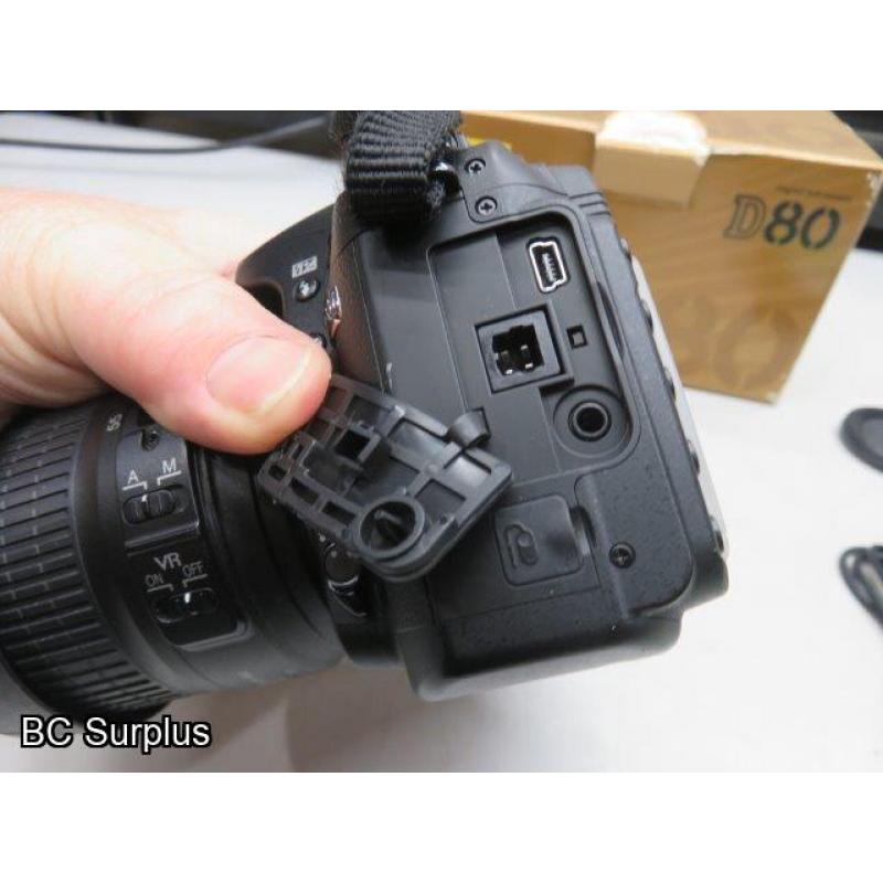 Q-566: Nikon D80 Digital Camera with Charger and Battery