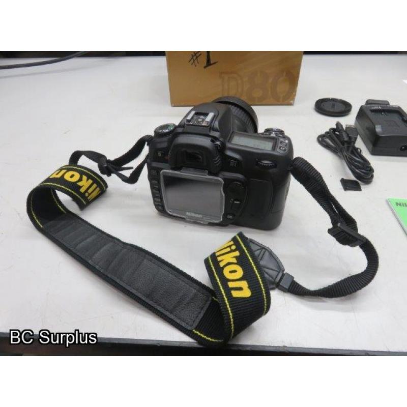 Q-566: Nikon D80 Digital Camera with Charger and Battery