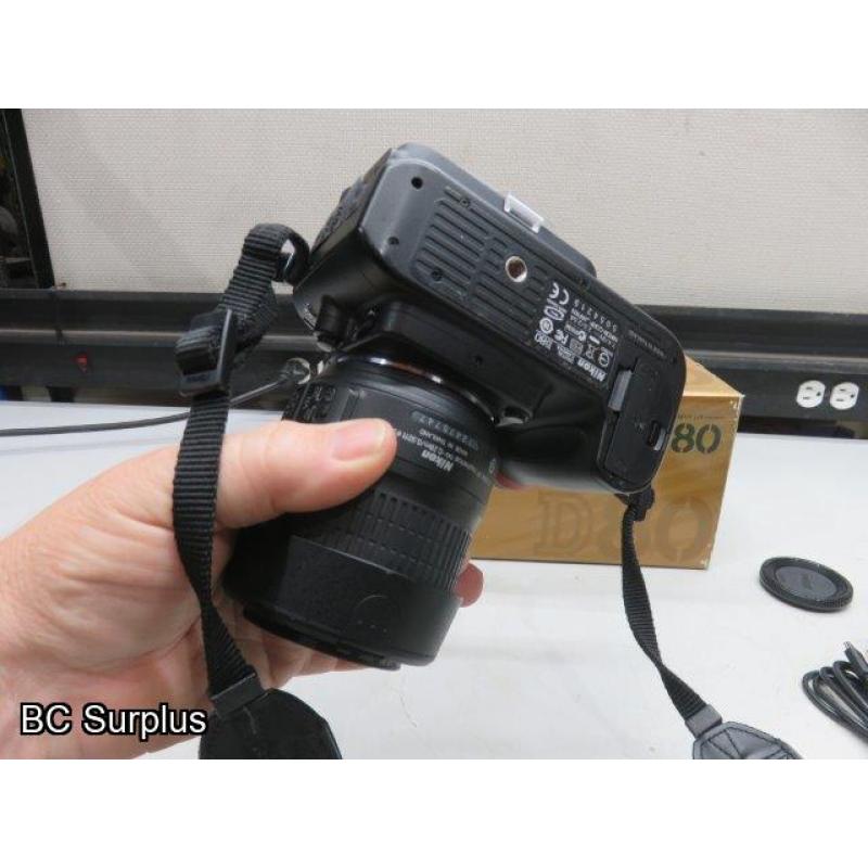 Q-566: Nikon D80 Digital Camera with Charger and Battery