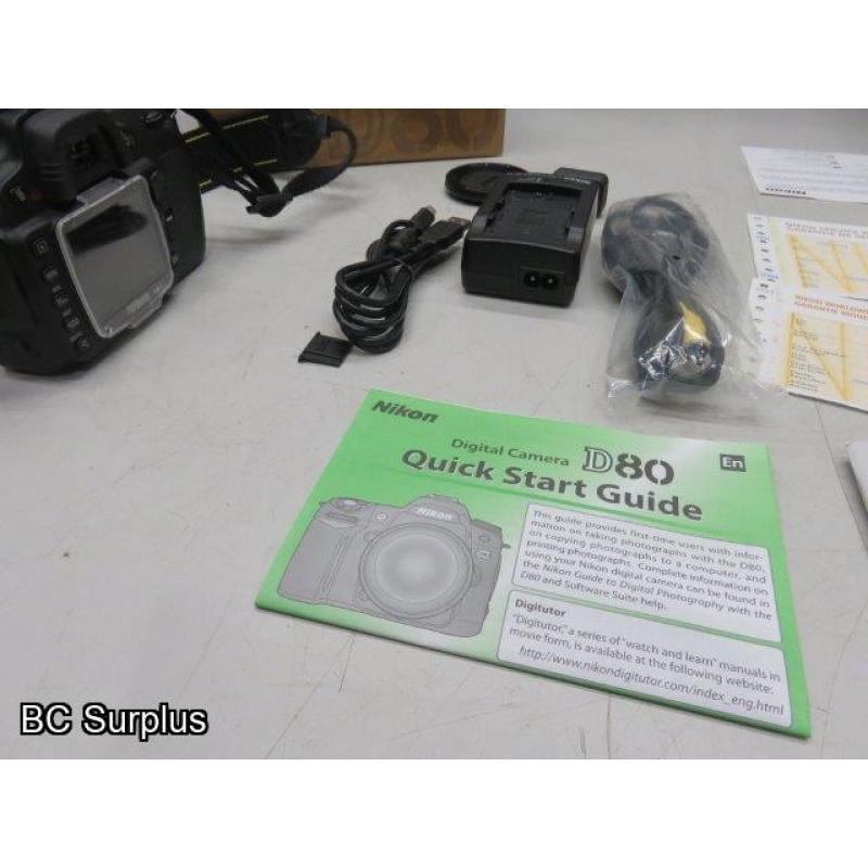 Q-566: Nikon D80 Digital Camera with Charger and Battery