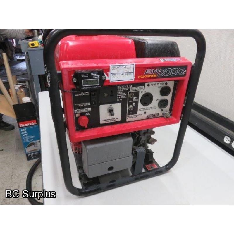 Q-556: Honda EM3000c Portable Gas Generator – 1 hour & 57 minutes