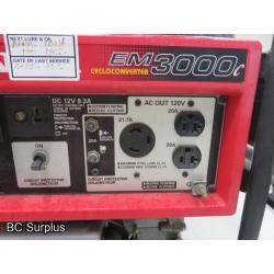 Q-556: Honda EM3000c Portable Gas Generator – 1 hour & 57 minutes