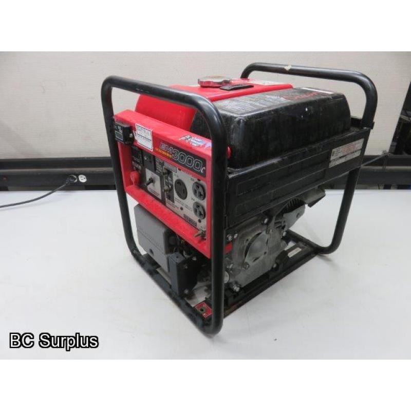 Q-556: Honda EM3000c Portable Gas Generator – 1 hour & 57 minutes