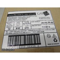 Q-578: Gravita Pro 600w Replacement Bulbs – Unused – 1 Case